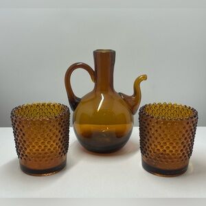 Vintage Amber Glass Bundle - Set of 3